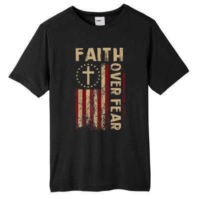 Faith Over Fear Patriotic Christian Tall Fusion ChromaSoft Performance T-Shirt