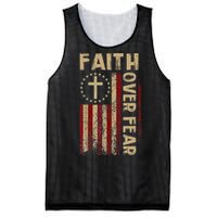 Faith Over Fear Patriotic Christian Mesh Reversible Basketball Jersey Tank