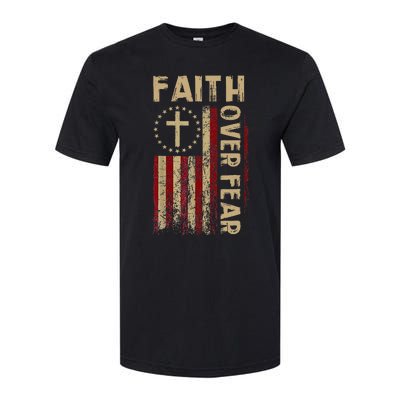 Faith Over Fear Patriotic Christian Softstyle CVC T-Shirt