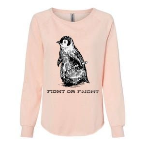 Fight or Flight Funny Penguin Pun Fight Womens California Wash Sweatshirt