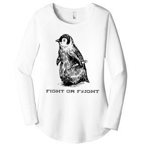 Fight or Flight Funny Penguin Pun Fight Women's Perfect Tri Tunic Long Sleeve Shirt