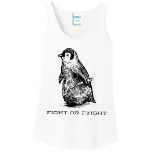 Fight or Flight Funny Penguin Pun Fight Ladies Essential Tank