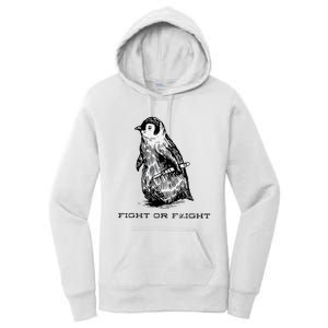 Fight or Flight Funny Penguin Pun Fight Women's Pullover Hoodie