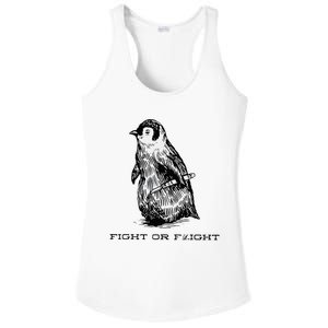 Fight or Flight Funny Penguin Pun Fight Ladies PosiCharge Competitor Racerback Tank