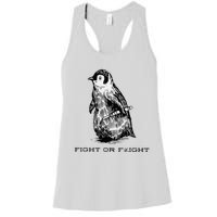 Fight or Flight Funny Penguin Pun Fight Women's Racerback Tank