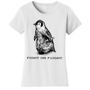 Fight or Flight Funny Penguin Pun Fight Women's T-Shirt