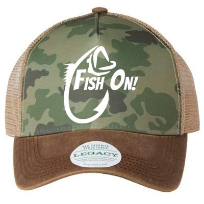 Fish On Fishing Gift For Bass Fisherman Fishing Gift Legacy Tie Dye Trucker Hat