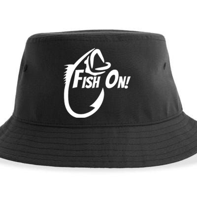 Fish On Fishing Gift For Bass Fisherman Fishing Gift Sustainable Bucket Hat