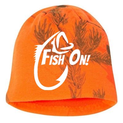 Fish On Fishing Gift For Bass Fisherman Fishing Gift Kati - Camo Knit Beanie