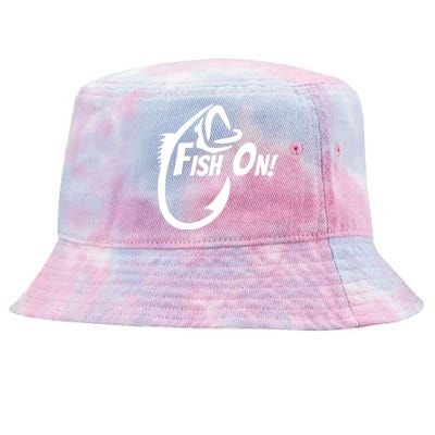 Fish On Fishing Gift For Bass Fisherman Fishing Gift Tie-Dyed Bucket Hat