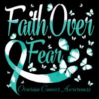Faith Over Fear Ovarian Cancer Awareness Butterfly Bag