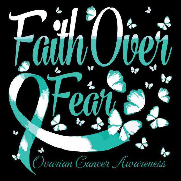 Faith Over Fear Ovarian Cancer Awareness Butterfly Bag