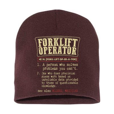 Forklift Operator Funny Dictionary Definition Short Acrylic Beanie