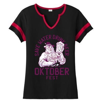 Funny Oktober Fest Save Water Beer Er October Gift Ladies Halftime Notch Neck Tee