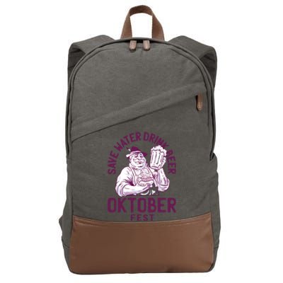 Funny Oktober Fest Save Water Beer Er October Gift Cotton Canvas Backpack