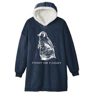 Fight or Flight Funny Penguin Pun Fight Or Flight Meme  Hooded Wearable Blanket