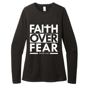 Faith Over Fear Bible Scripture Verse Christian Womens CVC Long Sleeve Shirt