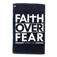 Faith Over Fear Bible Scripture Verse Christian Platinum Collection Golf Towel