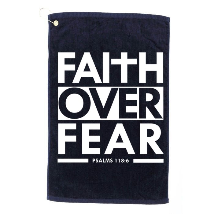 Faith Over Fear Bible Scripture Verse Christian Platinum Collection Golf Towel