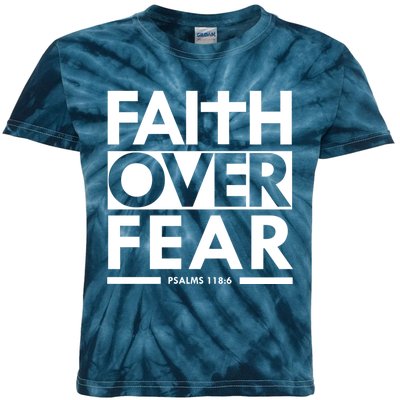 Faith Over Fear Bible Scripture Verse Christian Kids Tie-Dye T-Shirt