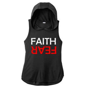 Faith Over Fear Ladies PosiCharge Tri-Blend Wicking Draft Hoodie Tank