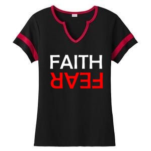 Faith Over Fear Ladies Halftime Notch Neck Tee