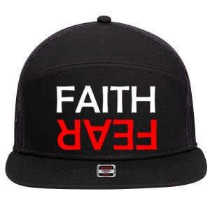 Faith Over Fear 7 Panel Mesh Trucker Snapback Hat