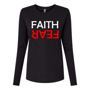 Faith Over Fear Womens Cotton Relaxed Long Sleeve T-Shirt