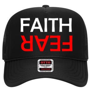 Faith Over Fear High Crown Mesh Back Trucker Hat