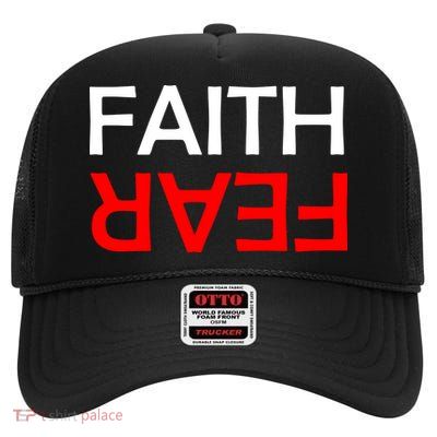 Faith Over Fear High Crown Mesh Back Trucker Hat