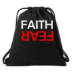 Faith Over Fear Drawstring Bag