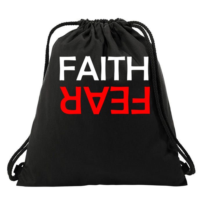 Faith Over Fear Drawstring Bag