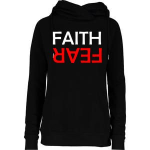 Faith Over Fear Womens Funnel Neck Pullover Hood