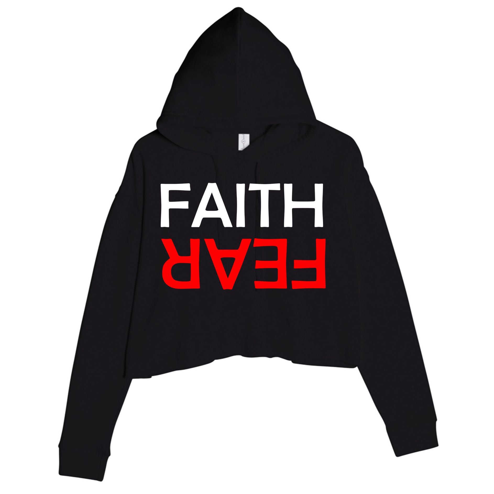 Faith Over Fear Crop Fleece Hoodie