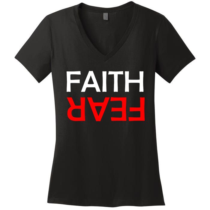 Faith Over Fear Women's V-Neck T-Shirt