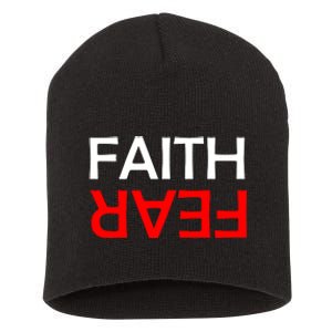 Faith Over Fear Short Acrylic Beanie