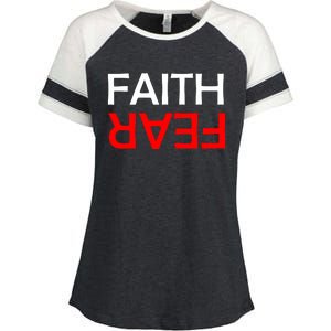 Faith Over Fear Enza Ladies Jersey Colorblock Tee