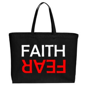 Faith Over Fear Cotton Canvas Jumbo Tote