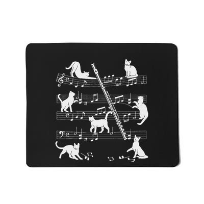 Flautist Or Flutist Cats For Cat Loving Flute Player Mousepad
