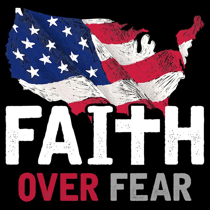 Faith Over Fear Patriotic Christian USA Flag Lord Jesus Baby Bodysuit
