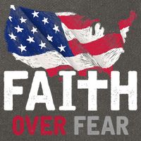Faith Over Fear Patriotic Christian USA Flag Lord Jesus Cotton Canvas Backpack