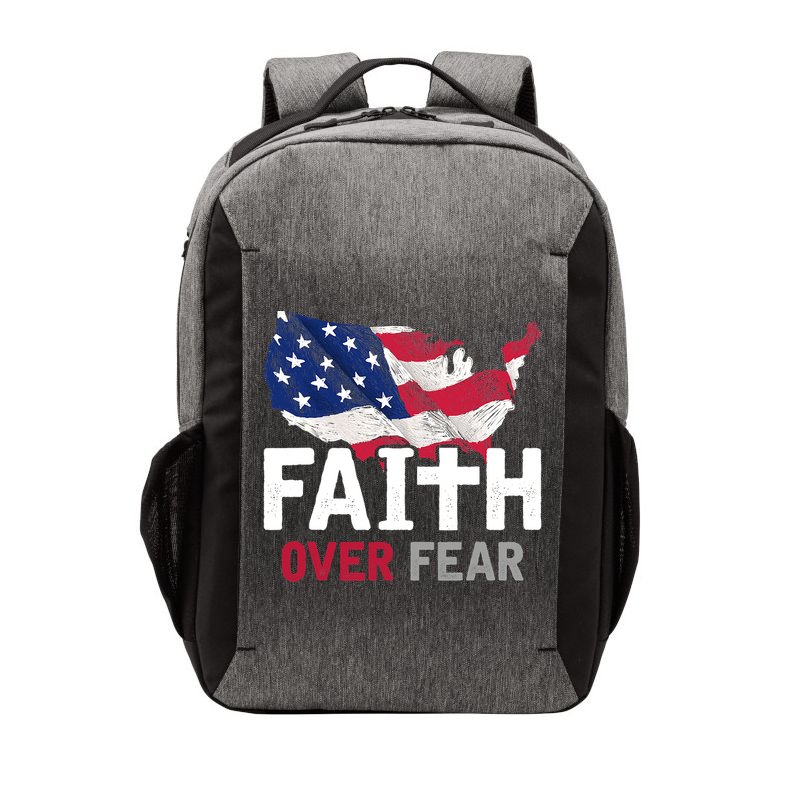 Faith Over Fear Patriotic Christian USA Flag Lord Jesus Vector Backpack
