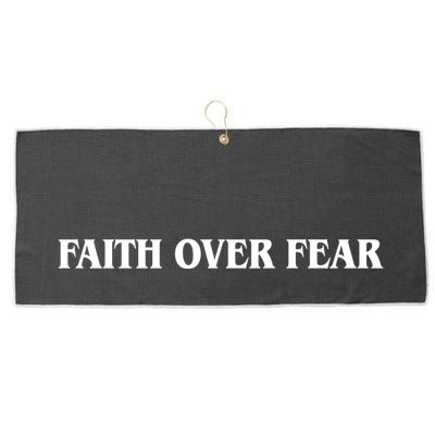 Faith Over Fear Psalms 1 18:6 Front Back Large Microfiber Waffle Golf Towel