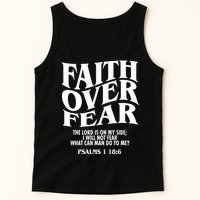 Faith Over Fear Psalms 1 18:6 Front Back Tank Top