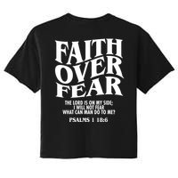 Faith Over Fear Psalms 1 18:6 Front Back Women's Crop Top Tee