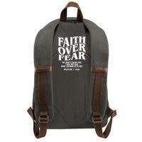 Faith Over Fear Psalms 1 18:6 Front Back Cotton Canvas Backpack