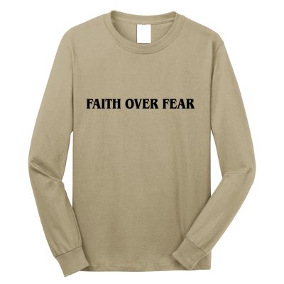 Faith Over Fear Psalms 1 18:6 Front Back Long Sleeve Shirt