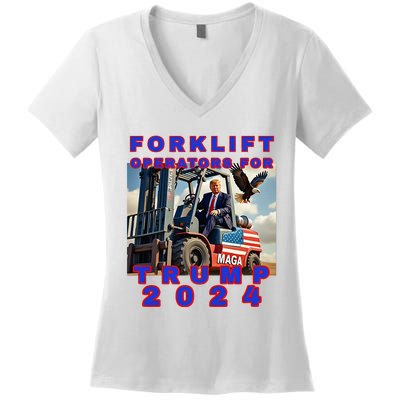 Forklift Operators For Trump Women's V-Neck T-Shirt