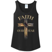 Faith Over Fear Christian Cross Religious For Men Women Ladies Essential Tank