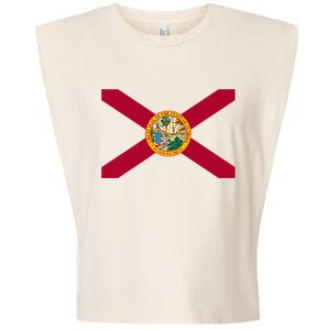 Flag Of Florida The Sunshine State Miami Orlando Tampa Garment-Dyed Women's Muscle Tee